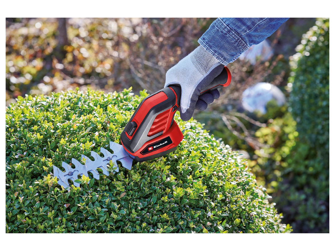 Einhell Akku-Gras- und Strauchschere GC-CG 3,6/70 Li WT Power X-Change in Weiß, Schwarz und Rot - Bild 2
