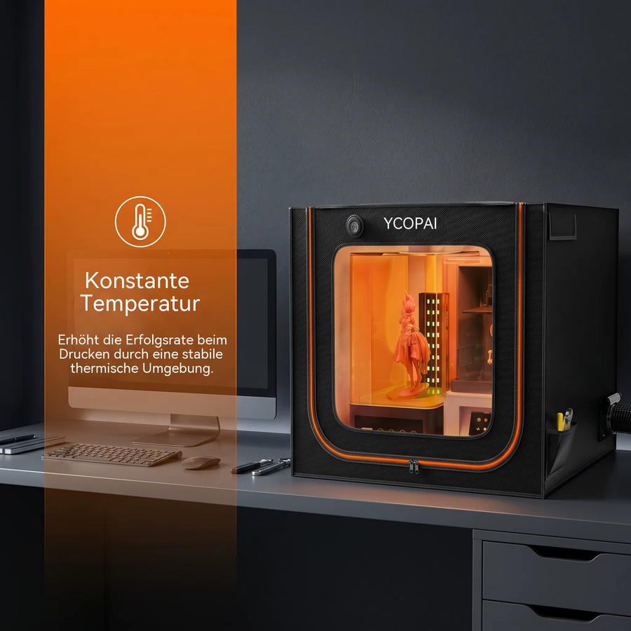 YOOPAI 3D-Harzdrucker-Gehäuse in Schwarz, wasserdicht und feuerfest mit konstanter Temperatur, H x B x T: 73 x 80 x 55 cm - Bild 3