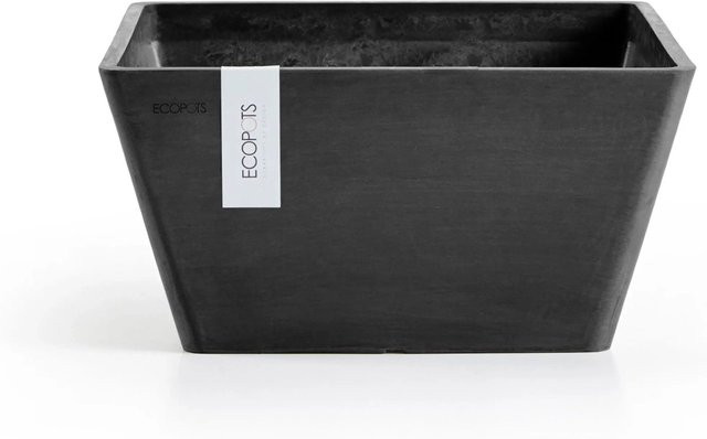 Ecopots Pflanzschale Berlin quadratisch Dunkelgrau B: 25 cm, H: 12,8 cm - Bild 1