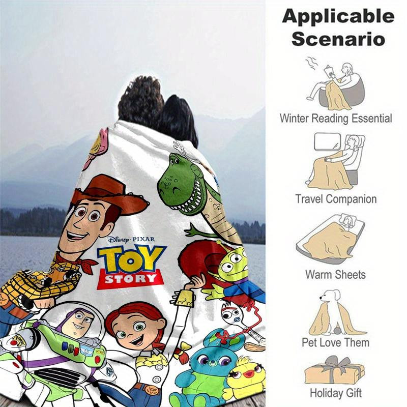 Toy Story Charaktere Plüsch-Kuscheldecke aus Flanell, Mehrfarbig, B/B: 150 x 200 cm - Bild 4