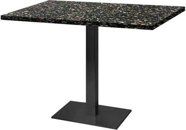 RestooTab Tisch Milan rechteckig in Schwarz Terrazzo mit Stein-Dekor, B/T/H: 120 x 70 x 75 cm - Bild 1