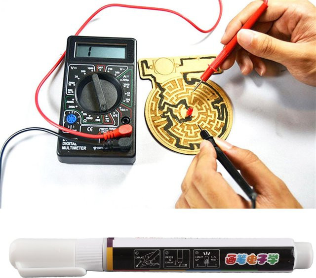 Leitfähiger Farbstoffstift mit elektronischer Leitfähigkeit in Weiß für die Reparatur von Leiterplatten, Tastaturen und Fernbedienungen - Bild 1