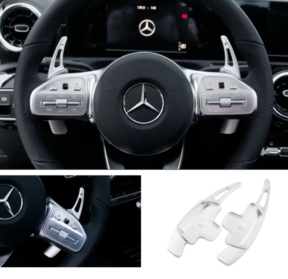 ATDTING Paddle Shifter Getriebe Shift Verlängerung Trim in Silber für Mercedes Benz B A C-Klasse EQC CLA CLS SLC GLE GLS GLC - Bild 3