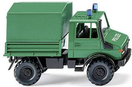 Wiking Mercedes Benz Unimog U 1700 Polizei Modell LKW H0 in Minzgrün