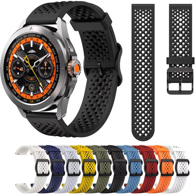 Uhrenarmband Silikon, 22 mm, Schwarz, Unisex - Bild 1