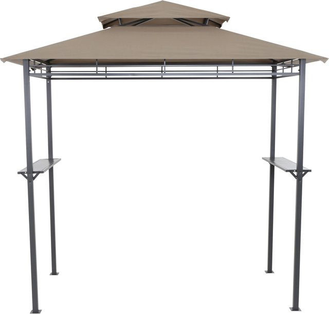 Siena Garden BBQ Pavillon mit Doppeldach und Ablageflächen in Taupe, Gestell aus Stahl und Bezug aus Polyester, B/T: 244 cm x 127 cm - Bild 1