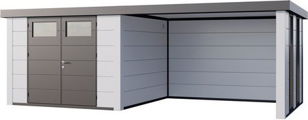 Telluria Gerätehaus Classico 3030 Lounge L Rechts mit Fenster in Weiss, B/H/T: 642 x 238 x 318 cm - Bild 1