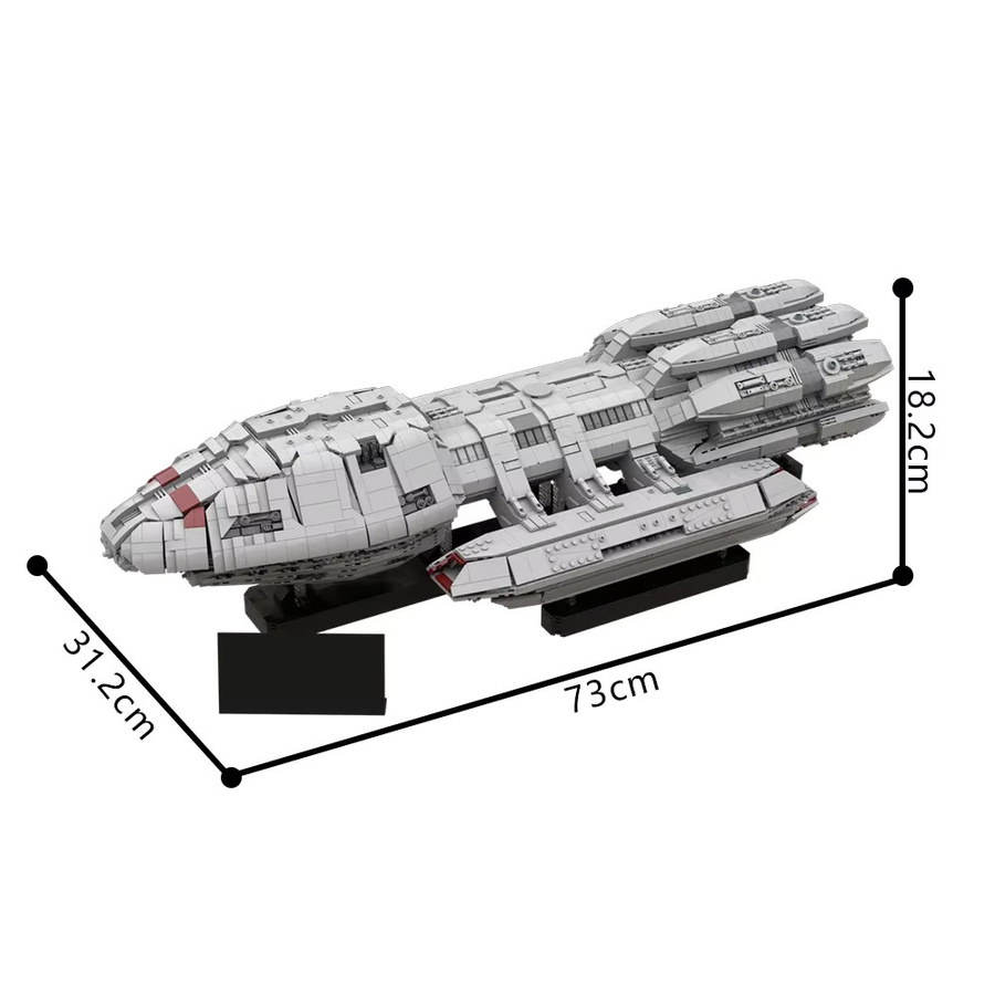 Gobricks Battlestar Pegasus MOC-217809 Bauset im UCS-Maßstab, graues Weltraum-Schiff aus Kunststoff-Bausteinen für DIY-Montage - Bild 2