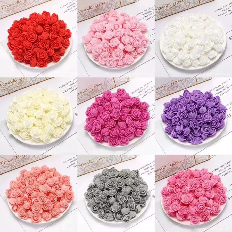 ZQCY Künstliche Rosen aus PE-Schaumstoff in Weiß und Multicolour für Tischdekoration, Hochzeiten und DIY-Geschenke - Bild 2