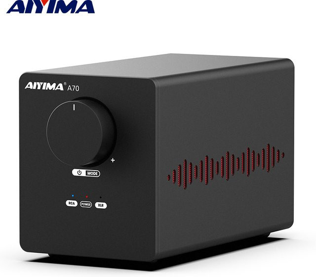 AIYIMA A70 HiFi Stereo Audio Verstärker in Schwarz mit TPA3255, PFFB, 12V Trigger und XLR/RCA Eingängen - Bild 1