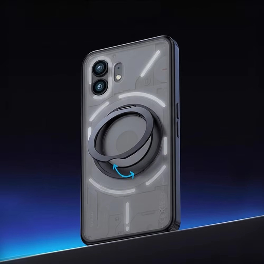 DIXSG Magnetische Schutzhülle für Nothing Phone 1, Transparent, Stoßfeste TPU-Hülle mit 360 Grad Schutz und drehbarer Halterung - Bild 3