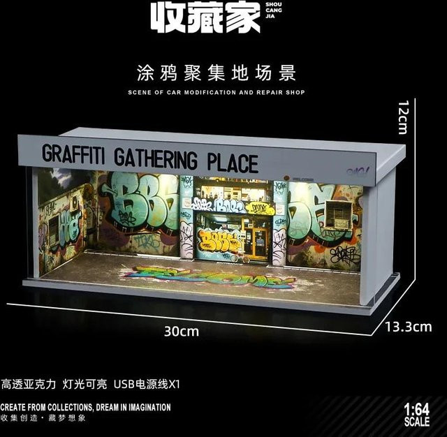 Linyi toy car Autowerkstatt Miniatur Szene, Modell Simulation, mit Lichtern, ab 14 Jahren - Bild 1