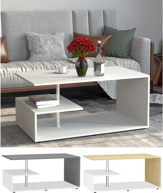 VCM Couchtisch Maliso M aus Holz mit Holzstruktur-Nachbildung B/T/H: 91,0 x 53,0 x 42,0 cm - Bild 1