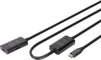 DIGITUS Aktives USB 3.2 Gen 1 USB-C Verlängerungskabel, USB-C Stecker auf USB-C Buchse, Schwarz, 10 m - Bild 1