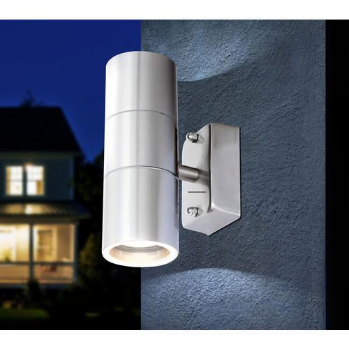 GLOBO LIGHTING Außenleuchte Style Wandleuchte aus Edelstahl in Silberfarben mit LED und IP44 Schutzklasse - Bild 2