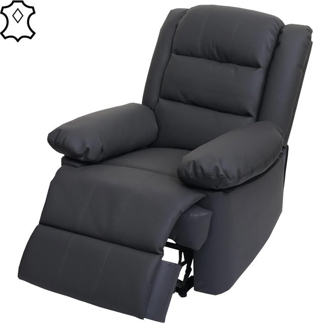 MCW Relaxsessel G15 Fernsehsessel aus Leder und Kunstleder in Grau, B/T/H: 101 x 87 x 100 cm - Bild 1