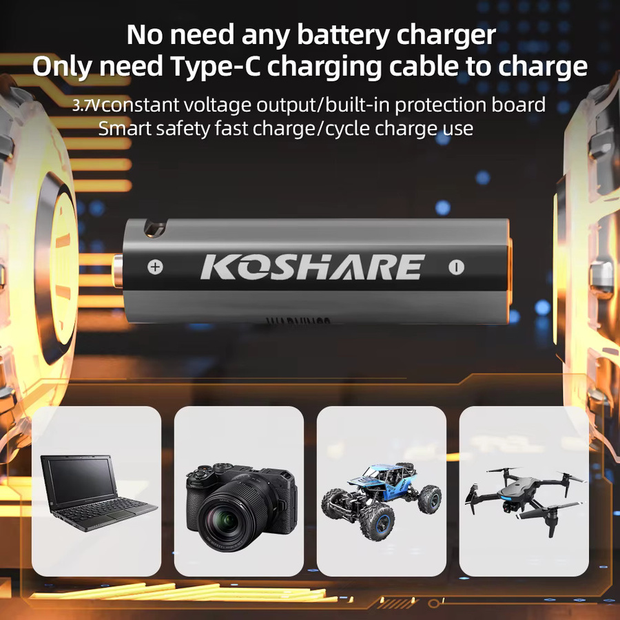 KOSHARE Li-Ionen-Akku 18650 für Drohnen mit 7400 mWh und USB-C-Kabel-Aufbewahrungsbox - Bild 3
