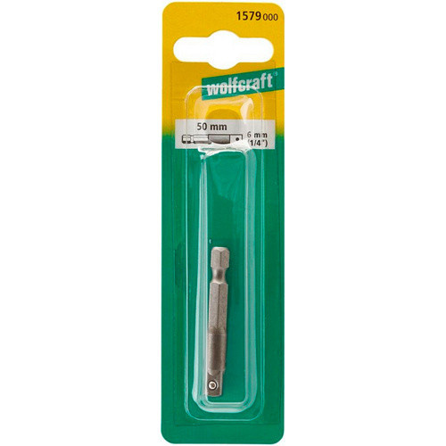 Wolfcraft Stecknuss-Adapter 1579000 für 1/4 Zoll und 1/4 Zoll Sechskant in Silber - Bild 2
