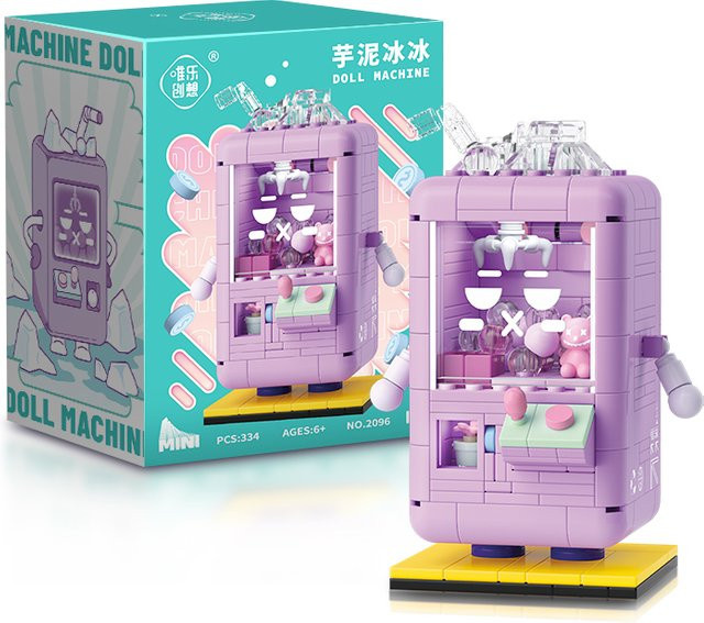 WLtoys Mini-Puppenmaschinenmodell-Design, Cartoon-Erdbeereis, elektronisches Arcade-Bausteinspielzeug, ab 6 Jahren - Bild 1