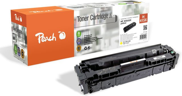 Peach HP 415 X Toner XL W2032X Gelb für HP Color LaserJet Enterprise MFP M 480 f und HP Color LaserJet Pro MFP M 454 dw (wiederaufbereitet) - Bild 1