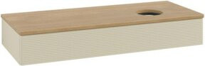 V&B Waschtischunterschrank Antao mit Frontstruktur und Beleuchtung, Farbe: Grau, Eiche lackiert, B/T/H: 120 x 50 x 19 cm - Bild 1