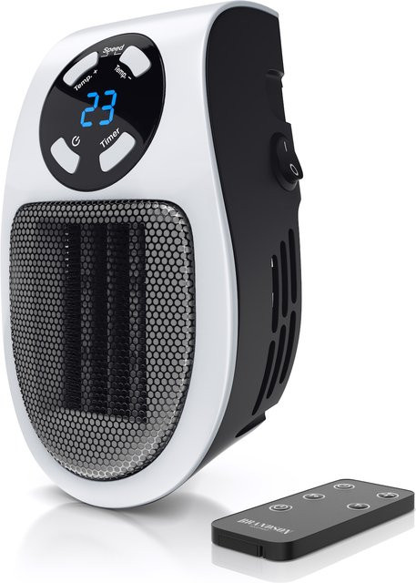 Brandson Mini Keramik-Heizlüfter 500W mit Fernbedienung und Überhitzungsschutz, Schwarz - Bild 1