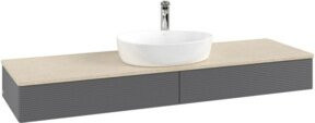 V&B Waschtischunterschrank Antao mit Frontstruktur in Anthrazit, Wandmontage, B/T: 160 x 50 cm - Bild 1