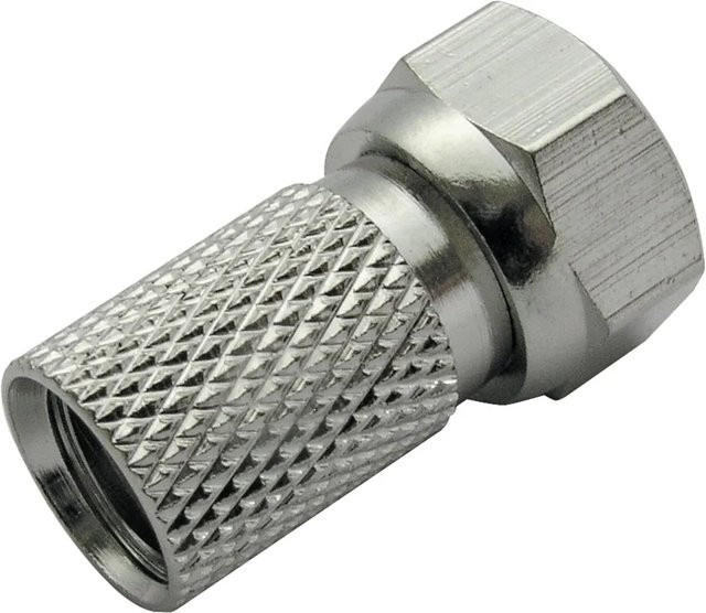 Schwaiger F-Aufdrehstecker Ø 7 mm in Silber, 10 Stück - Bild 1