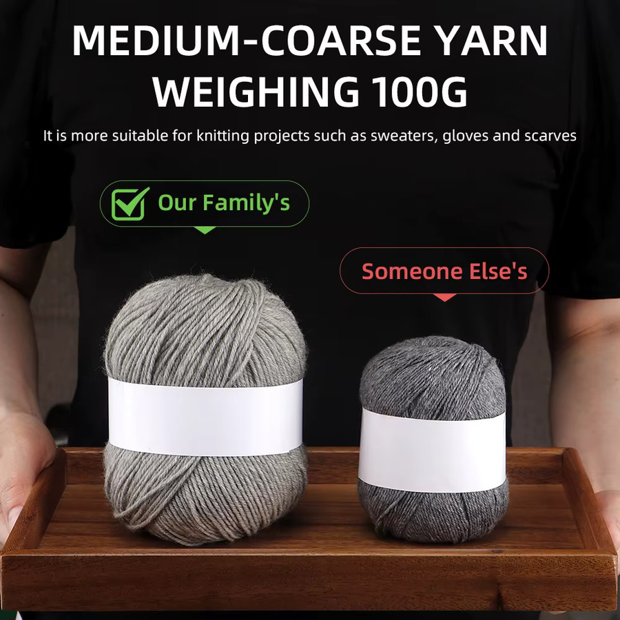 QJH Wollgarn Set 5 Stück, 100 % weiches Wollgarn, 4-lagig, grob, 500 g (5 x 100 g) zum Stricken und Häkeln - Bild 2