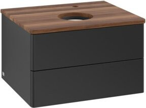V&B Waschtischunterschrank Antao ohne Frontstruktur in Schwarz lackiert, B/T/H: 60 x 36 x 50 cm - Bild 1
