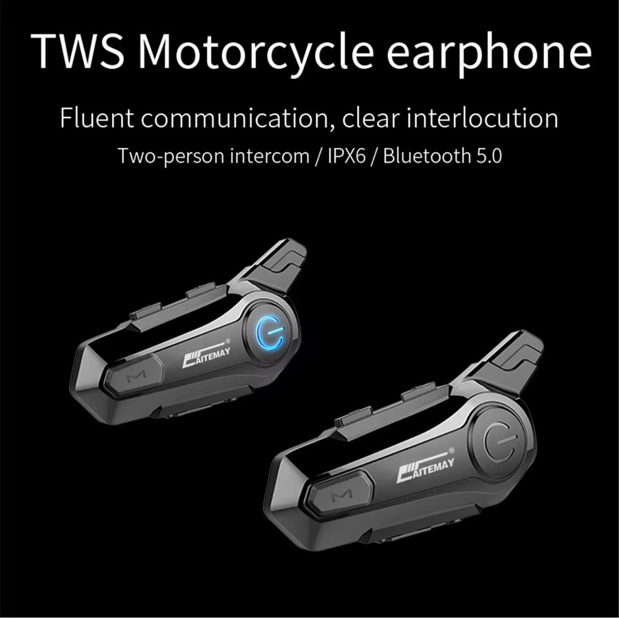 Kebidumei X1 Plus Motorradhelm-Intercom-Headset mit Bluetooth 5.3, 800m Reichweite, Wasserdicht und Geräuschunterdrückung, Farbe: Schwarz - Bild 3