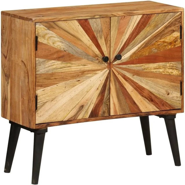 vidaXL Sideboard aus Massivholz Mango in Braun, rustikal, B/H/T: 85 x 75 x 30 cm - Bild 1