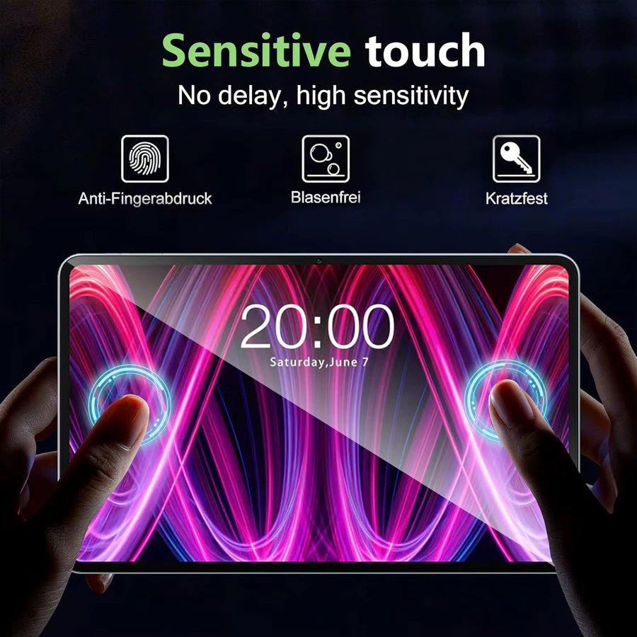 Teclast Tablet-Displayschutzfolie aus gehärtetem Glas für T60 AI und T60 Plus (12,0 Zoll), transparent, Anti-Fingerprint mit 2.5D Radian Edge - Bild 3