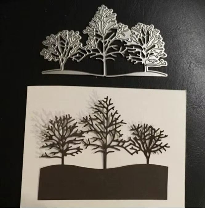 Metall Schneidwerkzeug Weihnachtsbaum Blätter für Scrapbooking und Papierhandwerk, Silber - Bild 3