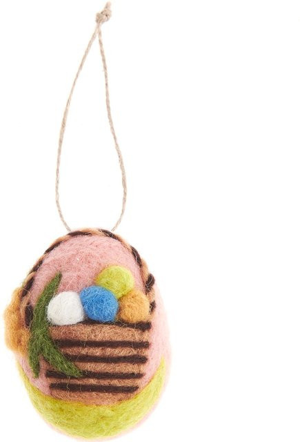 Rico Design Osterkorb Ei aus Filz in Rosa als Aufhänger für die Osterzeit - Bild 1