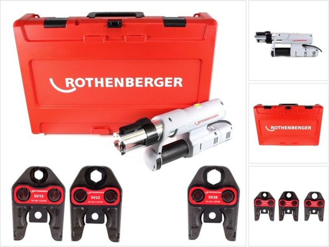 Rothenberger ROMAX AC ECO Pressmaschine mit Pressbacken-Set in Grau, SV 15-22-28mm - Bild 2