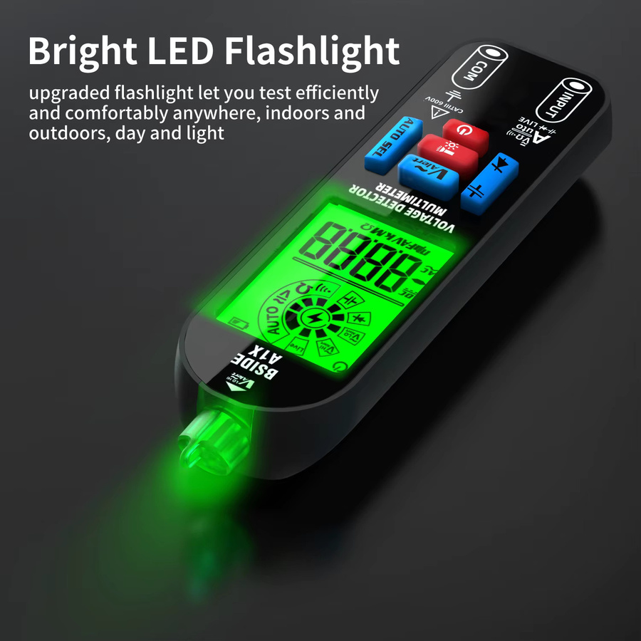 Digitaler Spannungsprüfer von MAXRIENY als berührungsloser Stiftdetektor und Voltmeter für Wechselstrom, USB wiederaufladbar, Farbe: Schwarz - Bild 4
