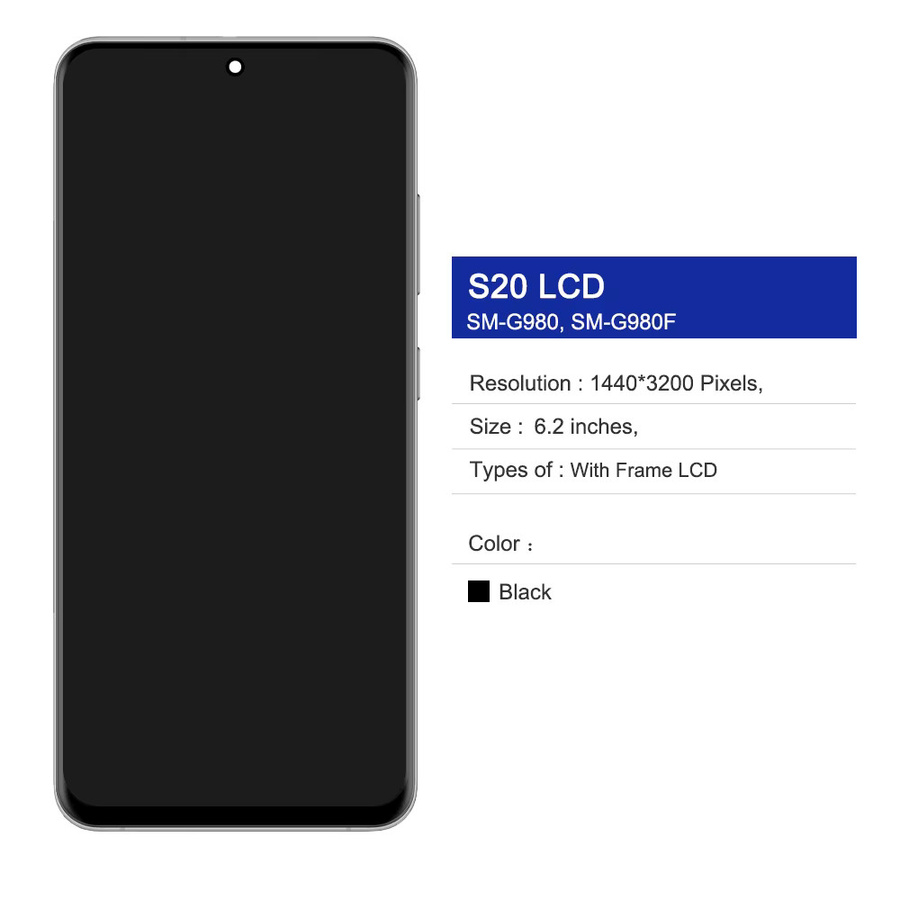 Q-PASS LCD Touch Screen Display Digitizer Montage für Samsung Galaxy S20 4G SM-G980 SM-G980F SM-G980F/DS in Schwarz oder Silber - Bild 4