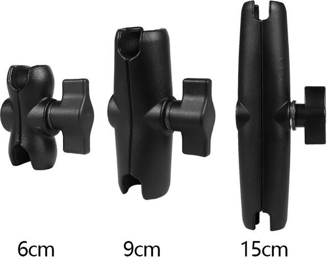 Ram Doppelsteckdosen-Halterungsklammer für 1 Zoll (25 mm) Kugelhalterung, Schwarz - Bild 1