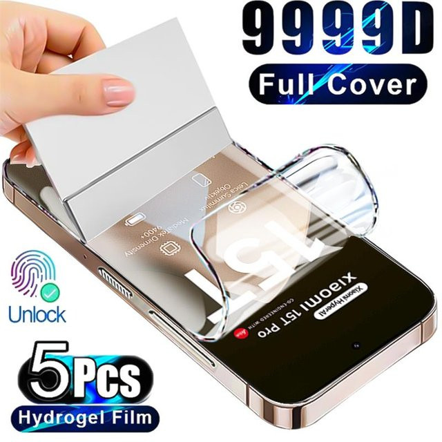5er Pack Hydrogel Display Schutzfolie für Xiaomi Mi 15T Pro 14T 13T 12T 11T 10T 9T und Mi 15 Ultra 8 13 12 11 Lite transparent - Bild 1