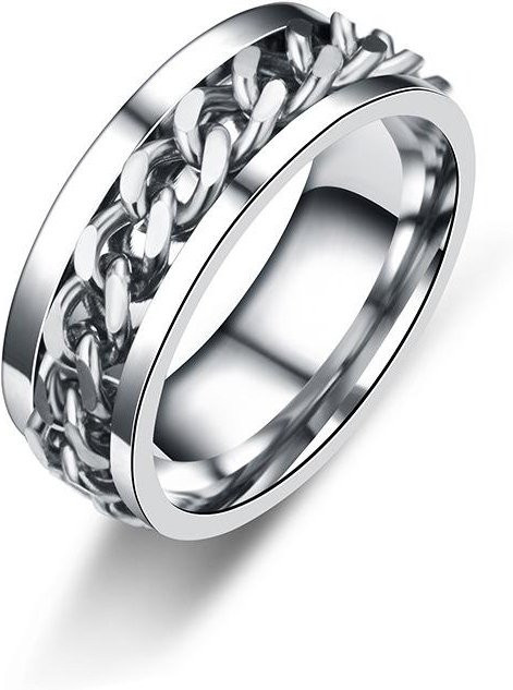 Spinner Ring Edelstahl, 8mm, Silber, Unisex - Bild 1