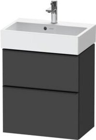 Duravit Waschtischunterschrank D-Neo Compact in Schwarz Matt, B/T/H: 58,4 x 37,2 x 62,5 cm - Bild 1