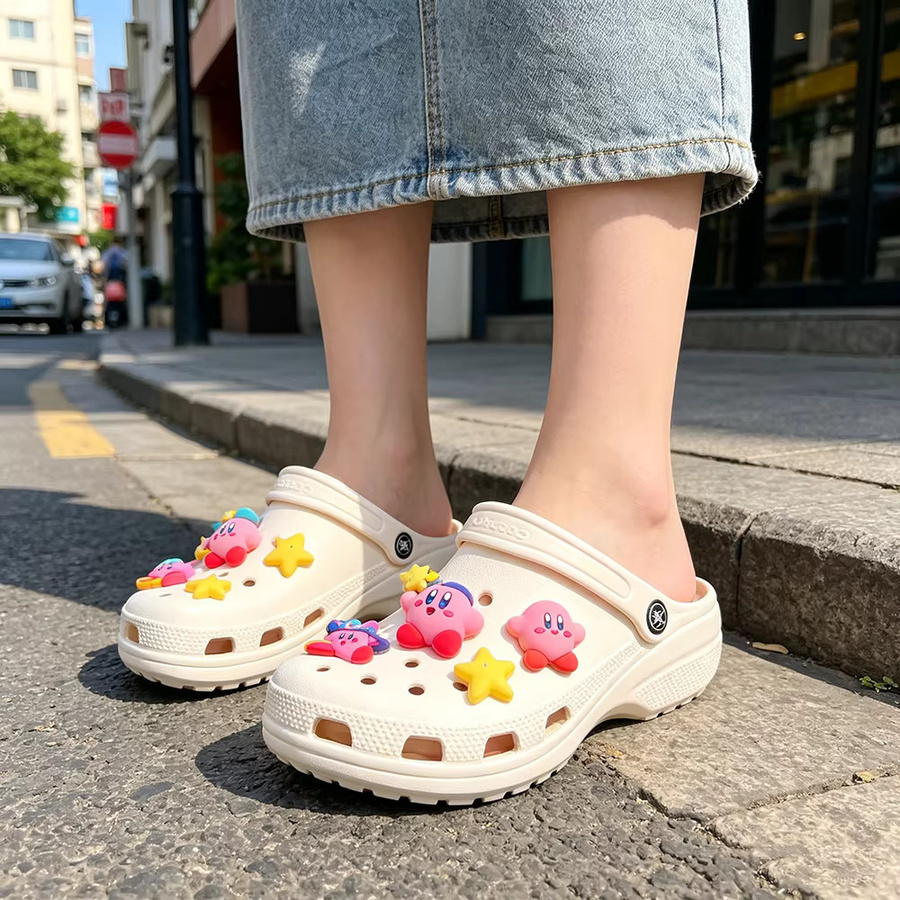 Bandai Kirby Rosa Cartoon-Schuh-Charms, PVC, Kinder - Bild 2