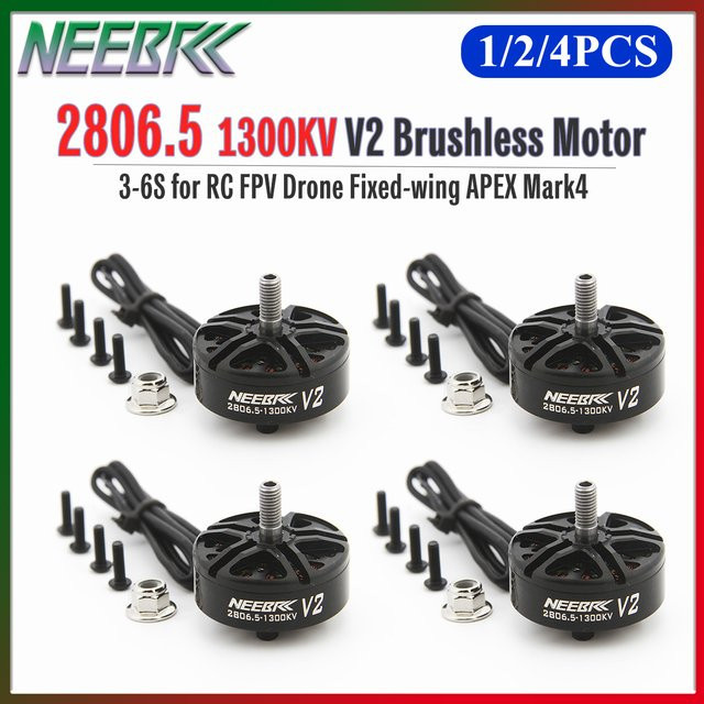 NEEBRC 2806.5 1300KV V2 Outrunner Brushless Motor, 1/2/4 Stück, Metall, Schwarz - Bild 1