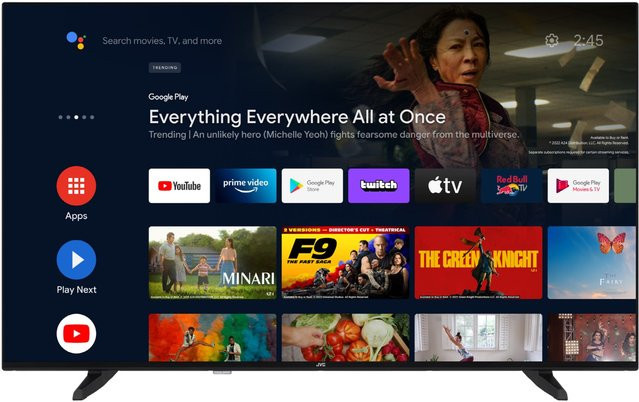 JVC LT-55VA3355 Smart-TV mit 139 cm (55 Zoll) LCD-Display, 4K Ultra HD, LED-Technik, HDR und Sprachsteuerung in Schwarz - Bild 1