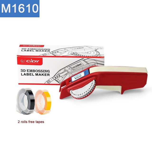 Manueller Etikettiergerät Typendrucker kompatibel mit Dymo 1610 für 6 mm und 9 mm 3D-Prägeband - Bild 1