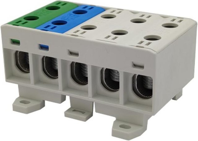 Becov Universelle Schienenklemme Etb 50/1X5 Elektrische Schraubklemme für Al/Cu Kabel in Silber und Multicolour - Bild 1