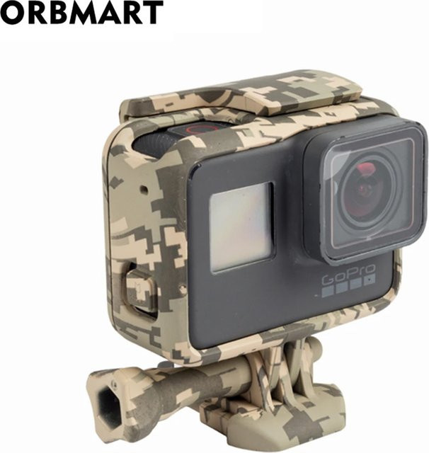 Orbmart Camouflage Schutzgehäuse Hülle im Camo-Design für GoPro Hero 5, 6 und 7 Action Kamera in Multicolour und Gelb - Bild 1