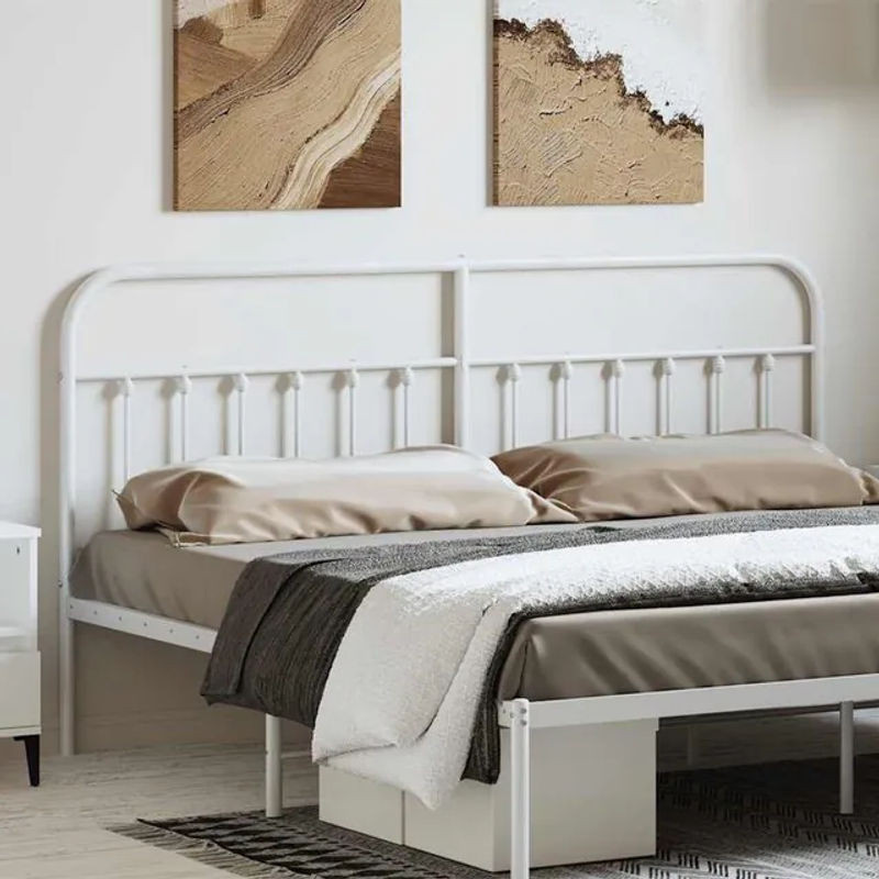 Vidaxl Metall-Kopfteil in Weiß im klassischen Design, Breite: 180 cm - Bild 1