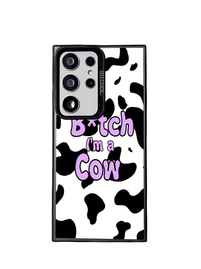 Silikon Handyhülle mit Kuh-Print für Samsung Galaxy S25 S24 S23 S22 S21 S20 Ultra in Silber und Bunt - Bild 4